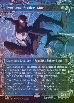 Symbiote Spider-Man (Borderless) Foil Marvel's Spider-Man 217 NM - Image 1
