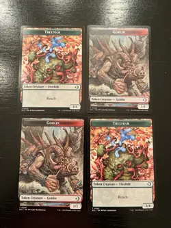 Treefolk 0003 Goblin 0006 Token X4X NM/M Lorwyn Eclipsed ECL Magic MTG - Image 1