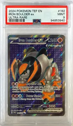 IRON BOULDER EX PSA 9 - 192/162 ULTRA RARE 2024 POKEMON TCG ENGLISH - Image 1