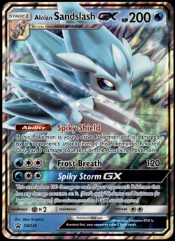 Pokemon TCG Alolan Sandslash GX Sun & Moon Sm236 Holo Promo - Image 1