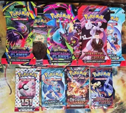 Sealed Pokemon TCG 10 Pack Lot 151 DESTINED RIVALS PHANTASMAL FLAMES OBSIDIAN FL - Image 2