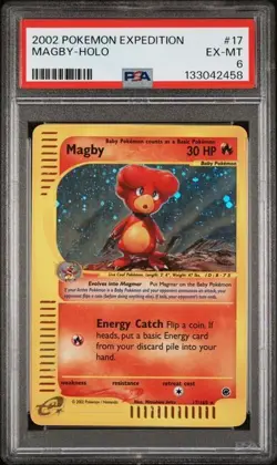 Magby Holo Rare PSA 6 EX-MT (2002) Pokemon Expedition 17/165 E-Reader Series - Image 1