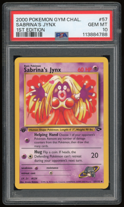 2000 POKEMON GYM CHALLENGE 1ST EDITION 57/132 SABRINA'S JYNX PSA 10 * POP 89 * - Image 1