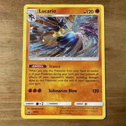 Pokemon Card Promo SM54 Holographic Lucario Near Mint - Image 1