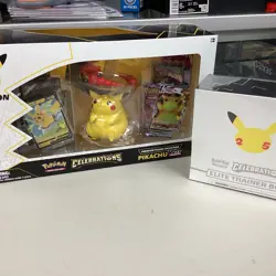 Pokemon TCG 25th Anniversary Celebrations ETB 2021 & Pikachu Vmax box Figure Lot 820650809439 - Image 1