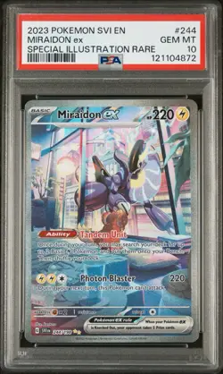 Pokemon Miraidon ex 244/198 Scarlet & Violet Special Illustration Rare PSA 10 - Image 3