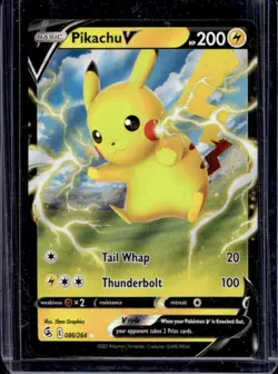 2021 Pokemon SWSH Fusion Strike Pikachu V #086/264 - Image 1