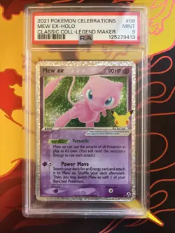 Pokemon Mew ex Celebrations Classic Coll. Legend Maker Holo Rare #88 PSA 9 Mint - Image 1