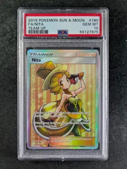 2019 Pokemon NITA 180/181 Team Up Ultra Rare Holo English PSA 10 GEM MINT - Image 1