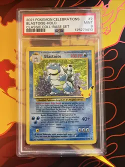 2021 Pokemon Celebrations Blastoise Holo PSA 9 Classic Coll Base Set 2/102 - Image 1