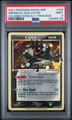 2021 POKEMON SWSH BLACK STAR PROMO #144 GRENINJA-GOLD STAR PSA 9 - Image 1