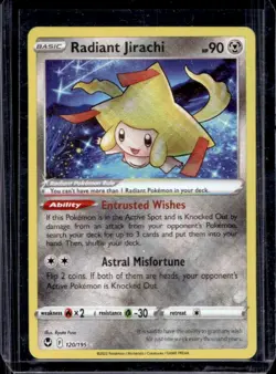 2022 Pokemon SWSH Silver Tempest Radiant Jirachi #120/195 - Image 1