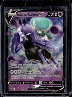 2021 Pokemon SWSH Chilling Reign Shadow Rider Calyrex V #074/198 - Image 1