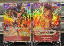 One Piece TCG Sabo OP05-007 & Portgas.D.Ace ST15-005 Illustration Box 5 - Image 1