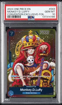 2024 ONE PIECE PROMOS CONVENTION EXCLUSIVE-FOIL #043 MONKEY D. LUFFY PSA 10 - Image 1