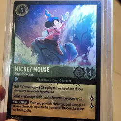 HOLO Disney Lorcana 2024 Mickey Mouse Playful Sorcerer 187/204 - Near Mint - Image 1