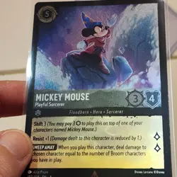 HOLO Disney Lorcana 2024 Mickey Mouse Playful Sorcerer 187/204 - Near Mint - Image 2