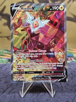 Pokemon TCG Rotom V 177/196 Lost Origin Alternate Art Holo Ultra Rare Card NM - Image 1