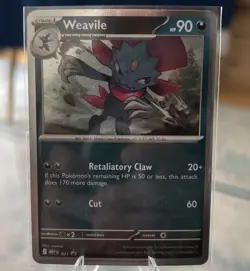 Pokemon TCG Phantasmal Flames Weavile MEP 021 Black Star Promo Card - Image 1