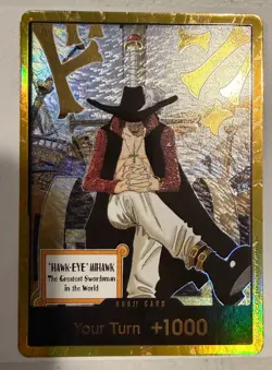 DON!! Card (Dracule Mihawk) (Gold) The Azure Sea's Seven Foil - Image 1