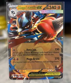 Pokemon Mega Lucario EX 012 Mega Evolution Promo Holo Near Mint - Image 1