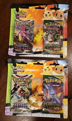 Pokemon Back to School Eevee And Pikachu Eraser Packs - Evo Skies & Astral Radia - Image 1