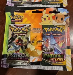Pokemon Back to School Eevee And Pikachu Eraser Packs - Evo Skies & Astral Radia - Image 2