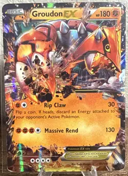 Pokemon TCG Groudon-EX 85/160 Primal Clash Holo HP/ Creases - Image 1