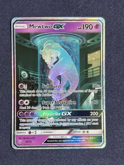CLEAN Mewtwo GX (Secret Shining) 78/73 Shining Legends Holo Pokemon TCG - Image 1