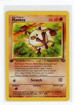 Pokemon Jungle 1st Edition #55/64 Mankey - Image 1