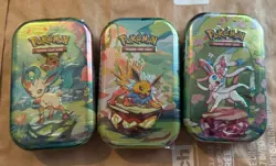 Pokemon Mini Tin Sealed Lot of 3 TCG Scarlet & Violet Prismatic Evolutions mint - Image 3