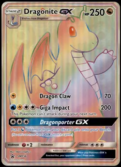 DRAGONITE GX SM156 JUMBO FULL ART RAINBOW RARE 2018 DRAGON MAJESTY POKEMON TCG - Image 1