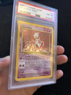 1999 POKEMON BASE SET UNLIMITED #10 MEWTWO-HOLO PSA 8 - Image 3