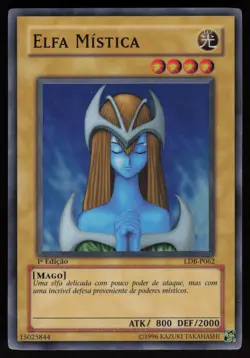 Mystical Elf LOB-062 Super Rare 1st Edition Portuguese Yu-Gi-Oh - Image 1