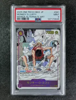 2025 One Piece MANGA MONKEY D.LUFFY EB02-061 25th Alt. Art Secret Rare JPN PSA 9 - Image 1
