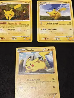 Pokemon TCG: Pikachu 3 Card Lot- HGSS, Diamond And Pearl, XY. Non Holo - Image 1
