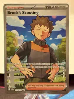 Pokemon TCG Brock's Scouting 179/159 Journey Together Card - Image 1