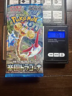 Heavy 8.67g Pokemon Sealed Dragona Paradise Japanese Booster Pack - Image 1