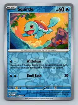 Pokemon SV: Scarlet & Violet 151 Squirtle Common,Reverse Holo #007/165 - Image 1