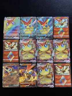 2025 Pokemon TCG S-Chinese Victini SR Super Rare Shinny Lot*12 AM11 - Image 1