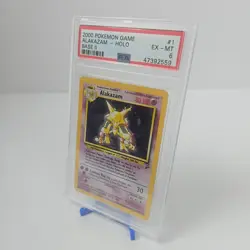 2000 Pokemon Base Set II Alakazam Holo #1 PSA 6 EX-MT Vintage WOTC - Image 1