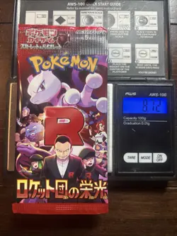 Heavy 8.72g Pokemon Sealed Glory Of Team Rocket Japanese Booster Pack - Image 1