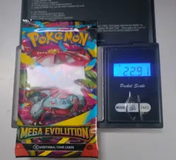 Heavy 22.91g Pokemon Tcg mega evolution Booster Pack Factory Sealed New - Image 1