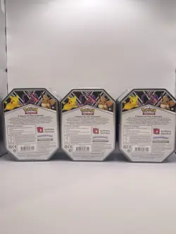 Pokemon V Power Tin BUNDLE (Pikachu, Eevee, Eternatus) Set ~ Sealed - Image 2