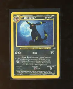 2001 Neo Discovery Umbreon 13/75 Holo Foil Pokemon WOTC Moonbreon - Image 1