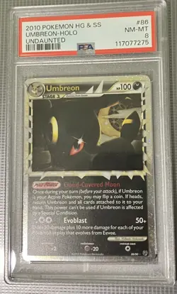 2010 POKEMON HEARTGOLD & SOULSILVER UNDAUNTED #86/90 UMBREON PSA 8 - Image 1