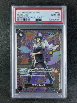 2023 One Piece ROB LUCCI OP03-092 (OP05) Special Alt. Art Super Rare JPN PSA 10 - Image 1