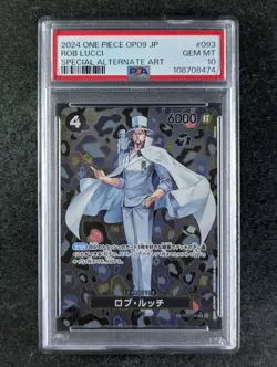 2024 One Piece ROB LUCCI OP05-093 (OP09) Special Alt. Art Super Rare JPN PSA 10 - Image 1