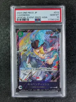 2024 One Piece CAVENDISH EB01-012 Tournament Promos Grand For Asia JPN PSA 10 - Image 1