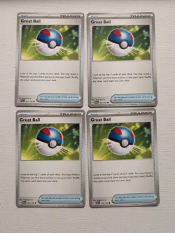 Great Ball | 183/193 Pokemon Cards TCG Playset X4 Paldean Evolved Trainer - Image 1